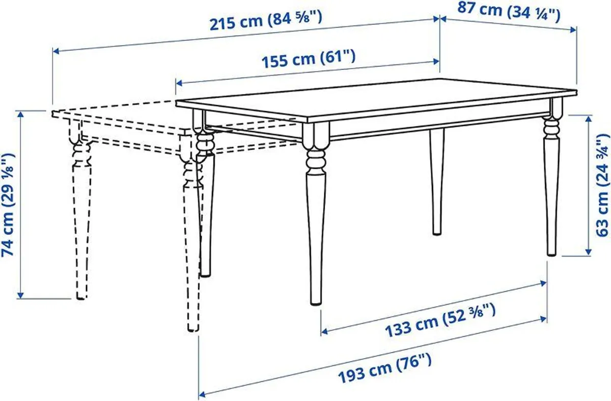 IKEA INGATORP Extendable Dining Table (White) Excellent Condition - Image 4
