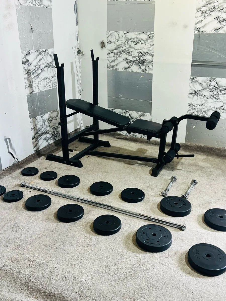 HAEVY BENCH WEIGHTS BARBELL DUMBBELLS - Image 2