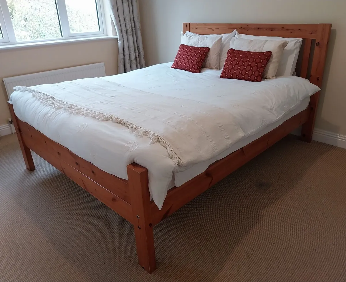 Solid Wood King Bed Frame (5ft) - Image 1