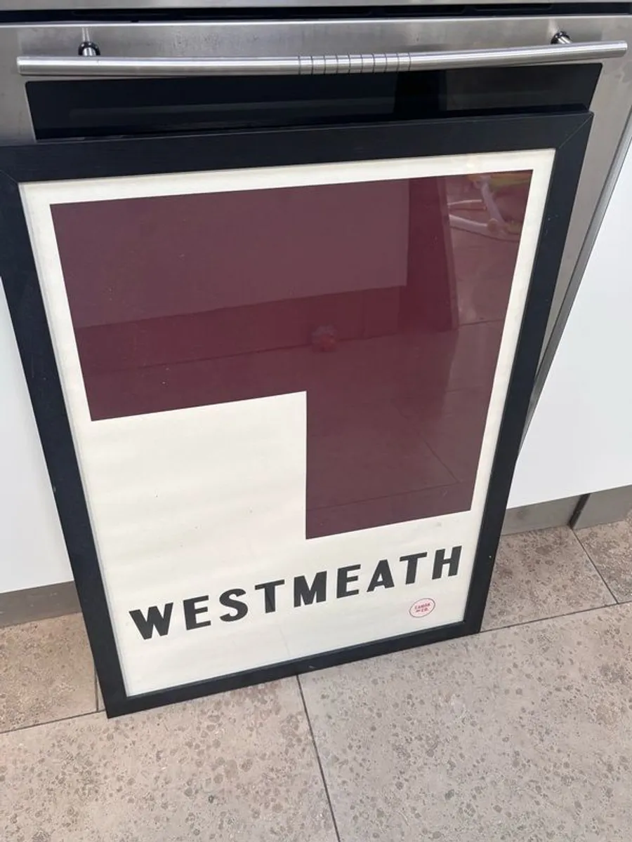 Westmeath GAA Framed Print - County Colours - Caman Studio - Image 1