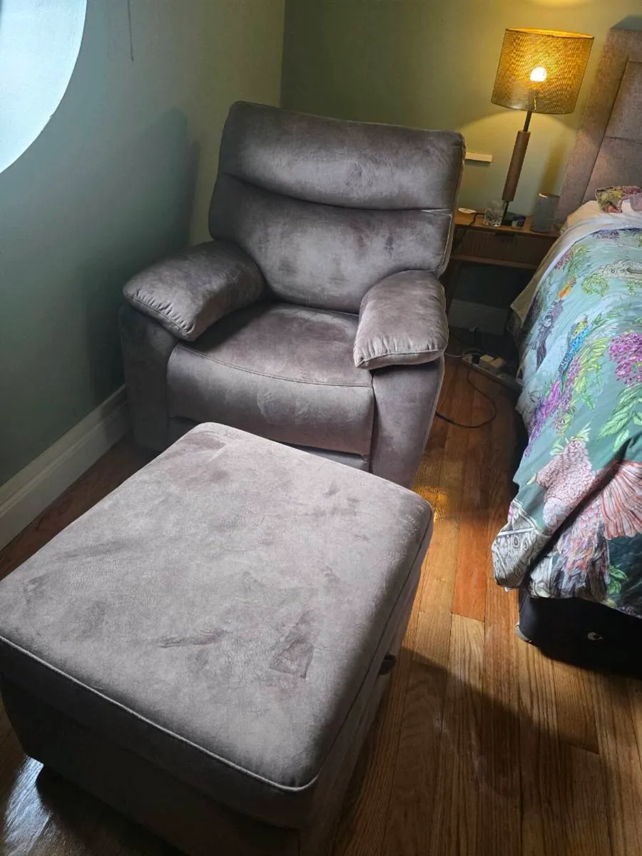 DFS Electric recliner and storage ottoman - Image 1