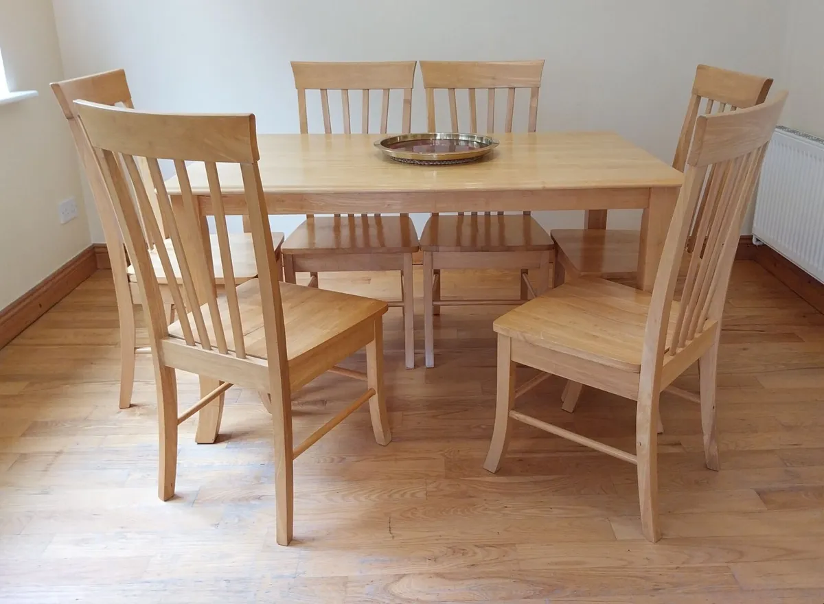 Table & Six Chairs (Solid Wood) - Image 3