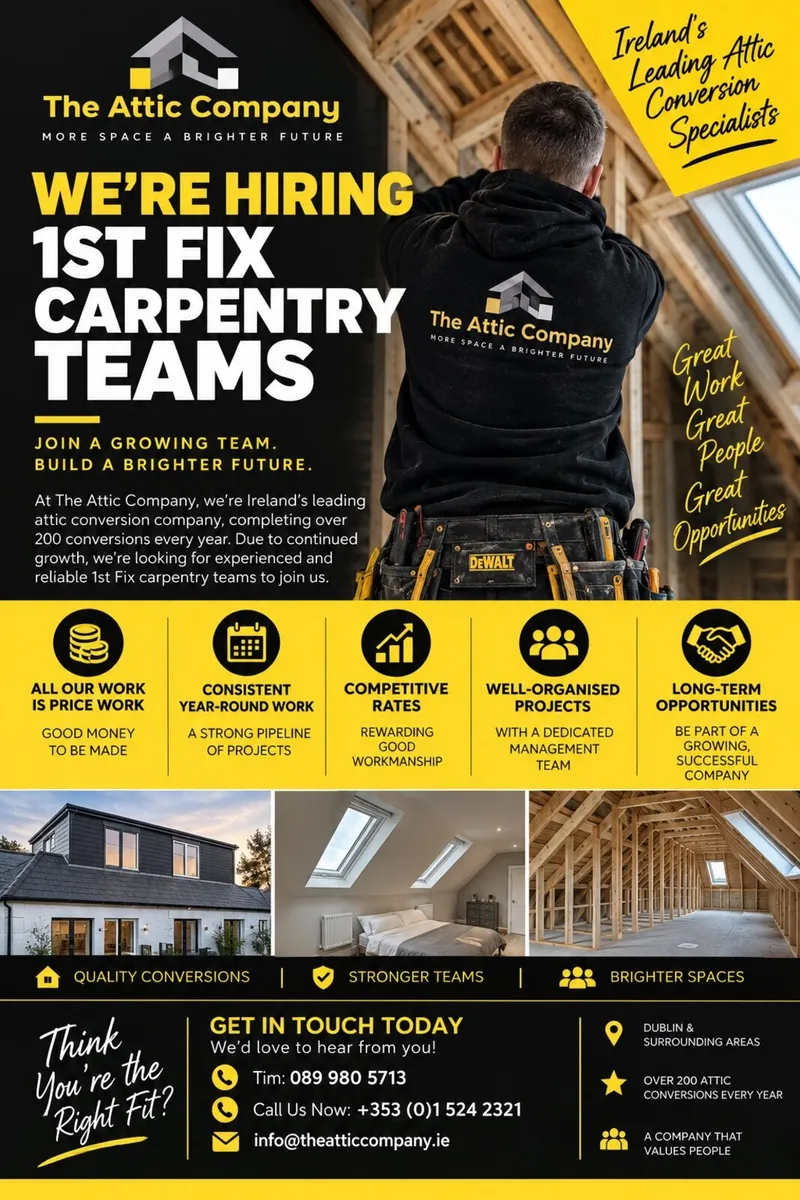 1st Fix carpenters teams for Attic conversions