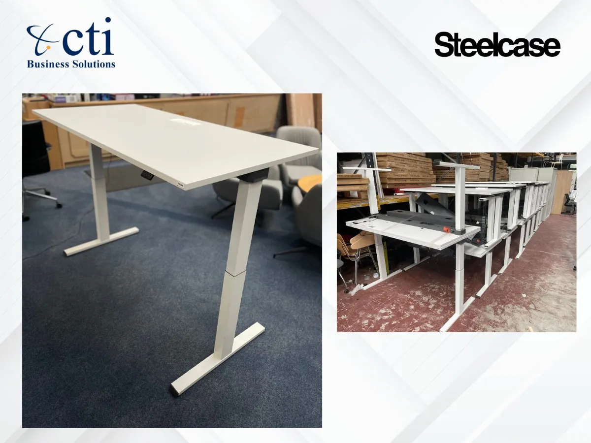 20 x Steelcase Migration Electric Sit Stand Desks - Image 1
