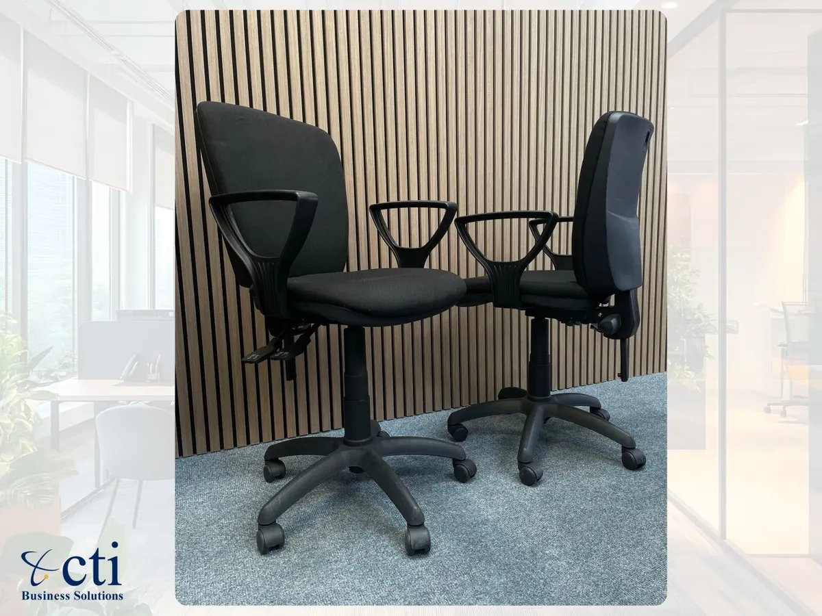 200 X Black Adjustable Office Chairs - Grade A - Image 2