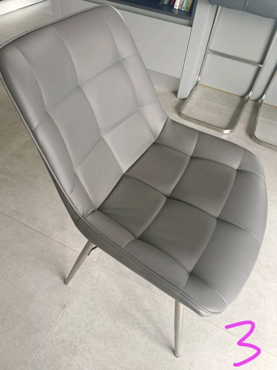 Set of 6 Faux Leather Dining Chairs - Image 4