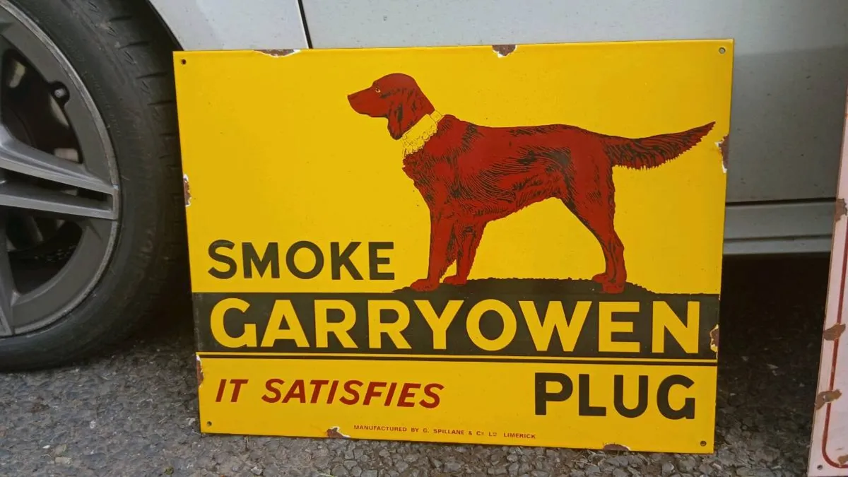 Garryowen Plug Enamel Sign - Image 1