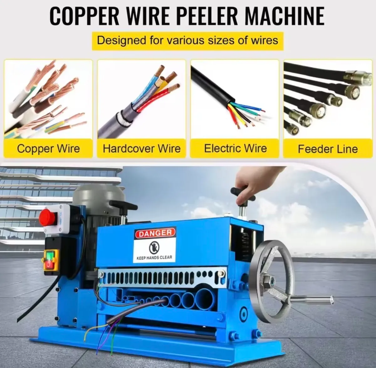 2026 Scrap Cable Stripping Machine 1mm-40mm NEW - Image 2