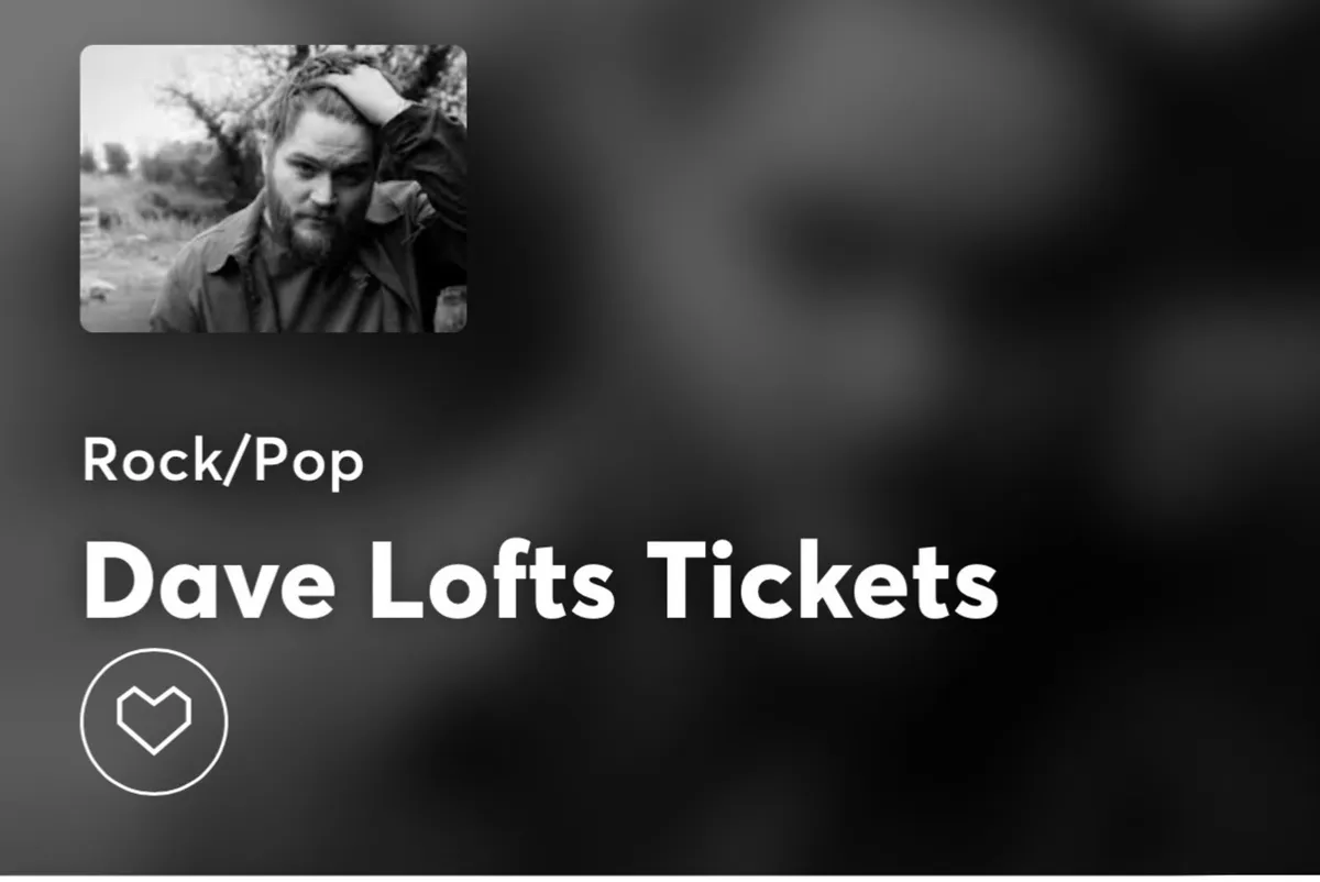 1 Dave Lofts Dolans Limerick Concert Ticket