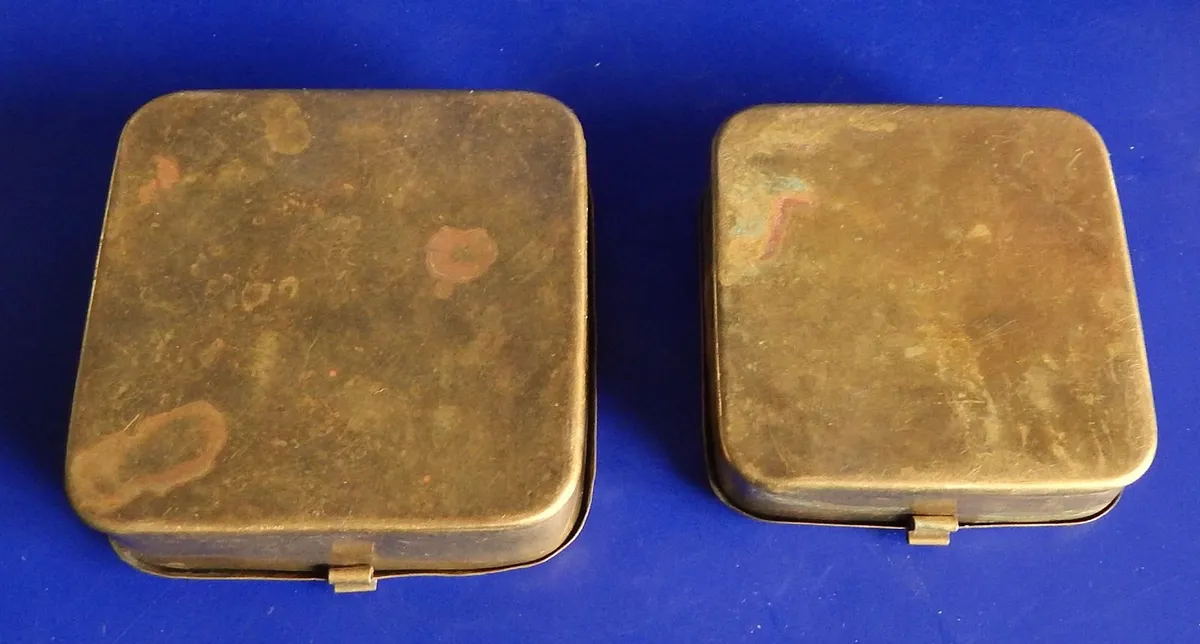 2 Vintage Brass Fishing Bait Tins - Image 3