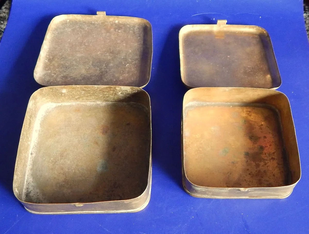2 Vintage Brass Fishing Bait Tins - Image 4