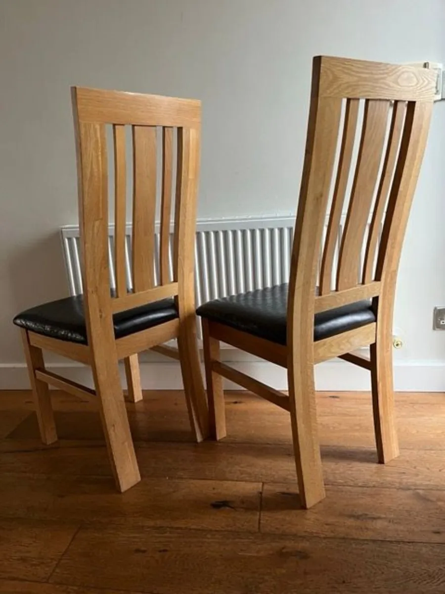 8 Solid Oak Chairs - Excellent Condition - Image 1