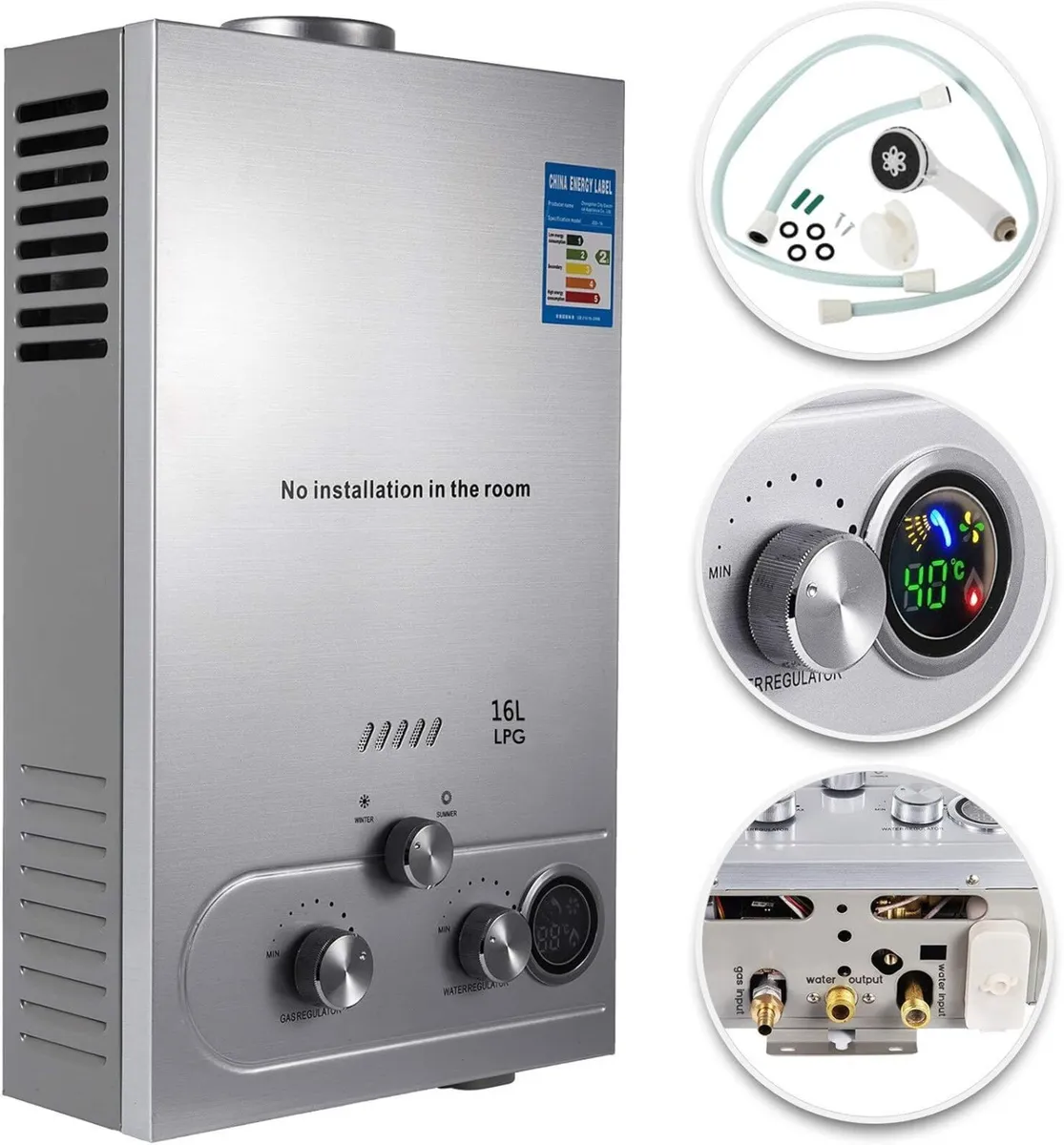 16L LPG Gas Water Heater Tankless Boiler System - Image 1