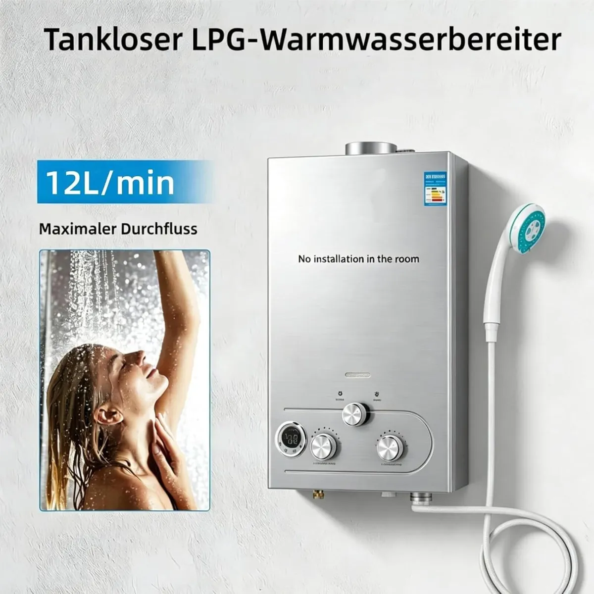 12L Gas Water Heater Mobile Home Instant Heat - Image 1