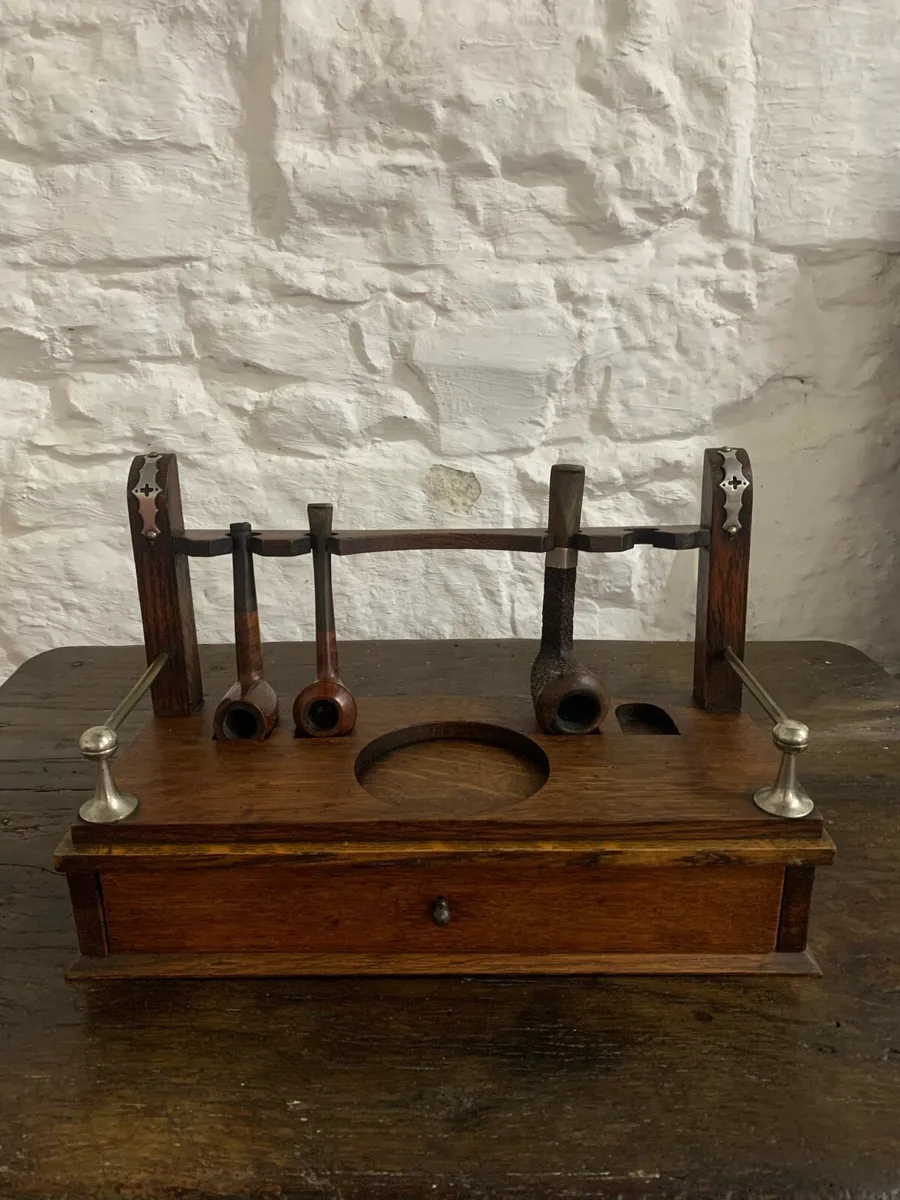 Victorian oak smokers companion. - Image 1