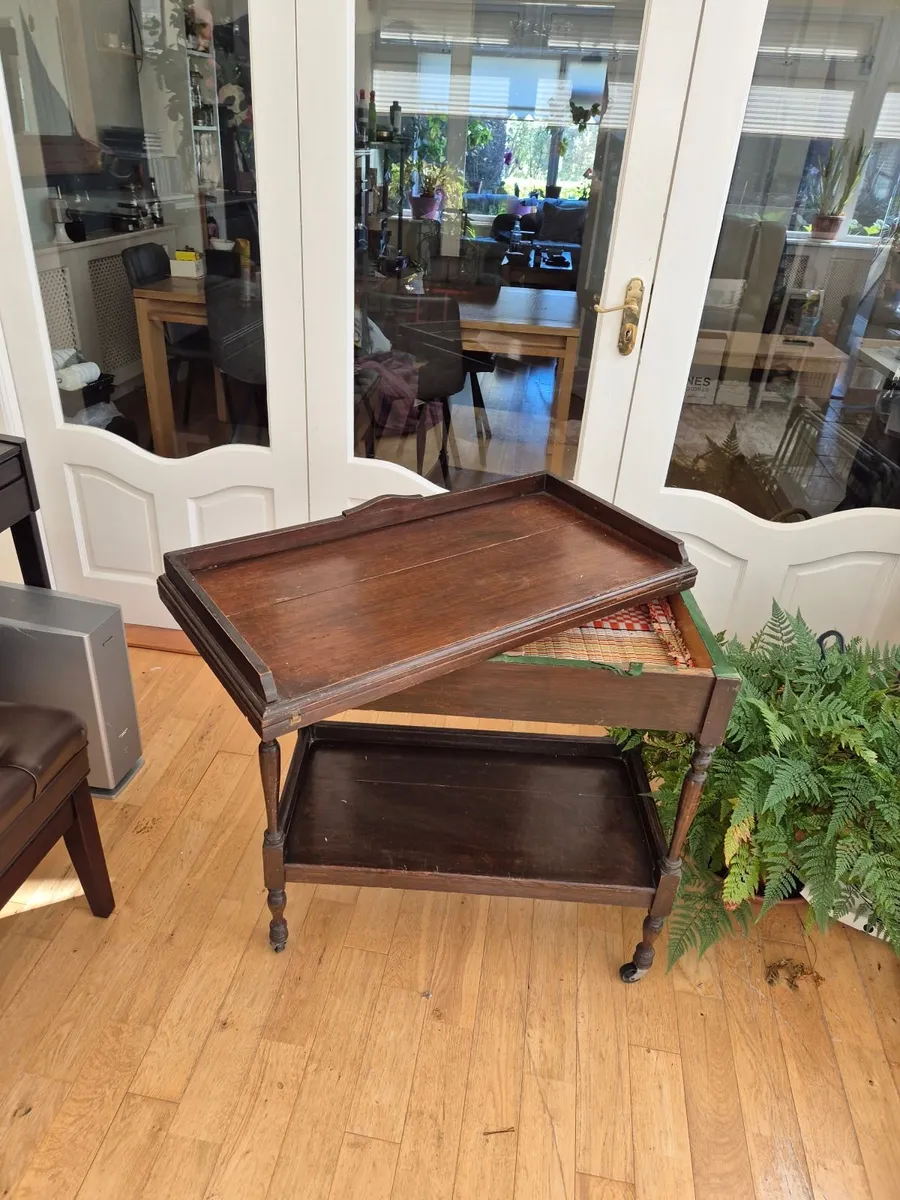 Vintage Card Table / Tea Trolley - Image 2