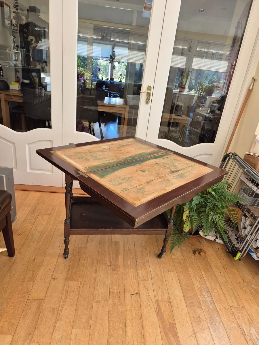Vintage Card Table / Tea Trolley - Image 3