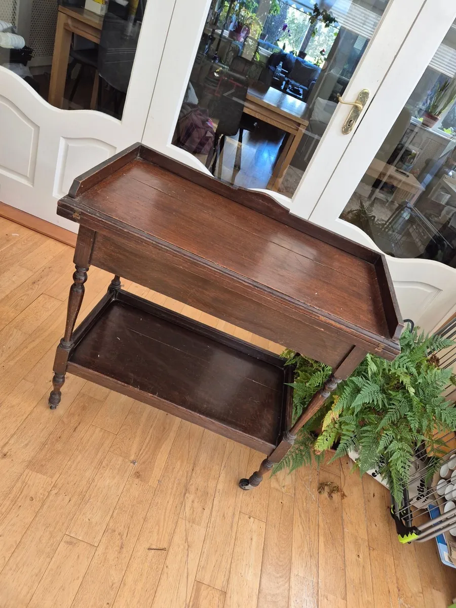 Vintage Card Table / Tea Trolley - Image 4