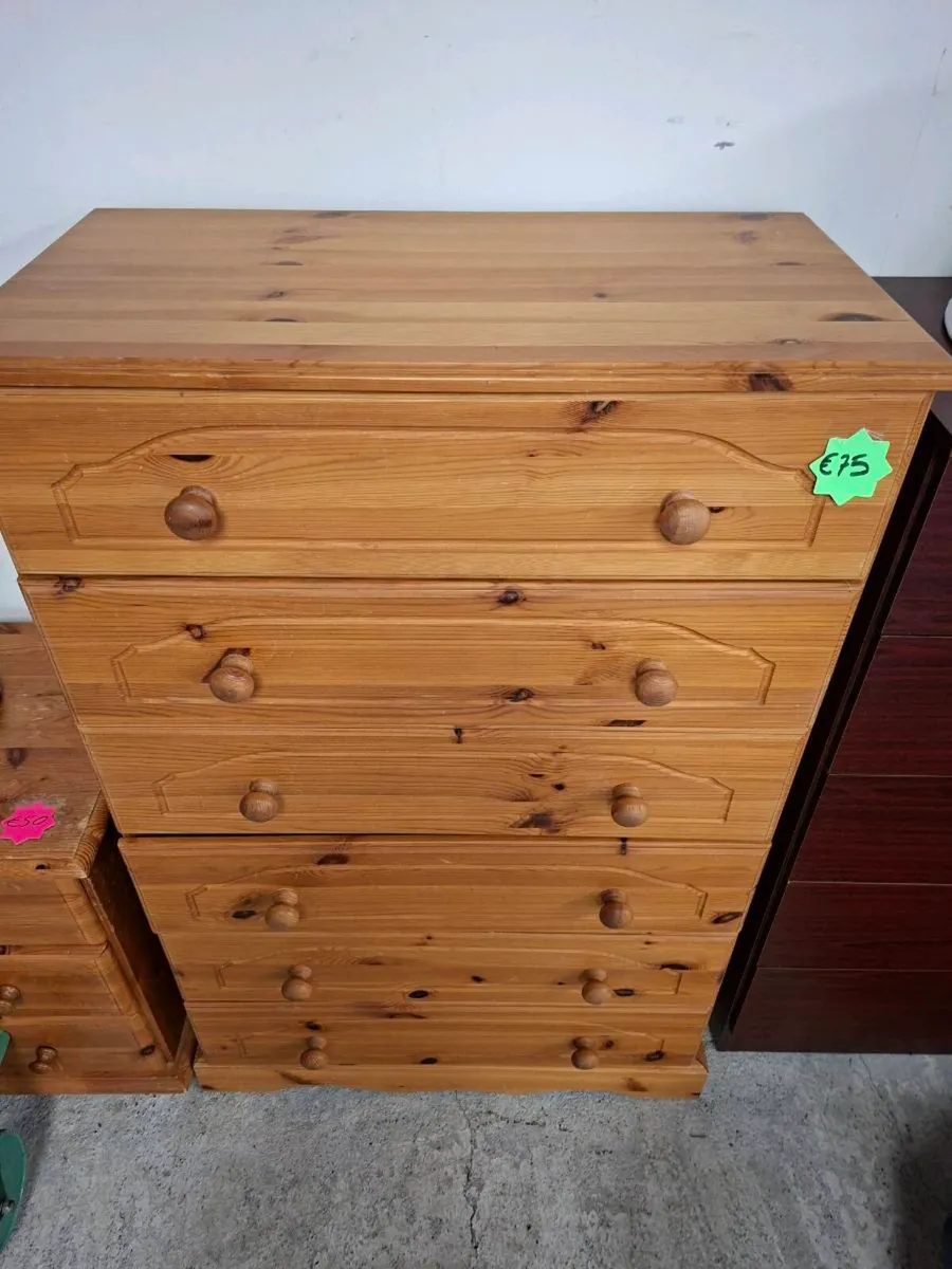 SOLID PINE 6 DRAWER CHEST OF DRAWERS - Image 2