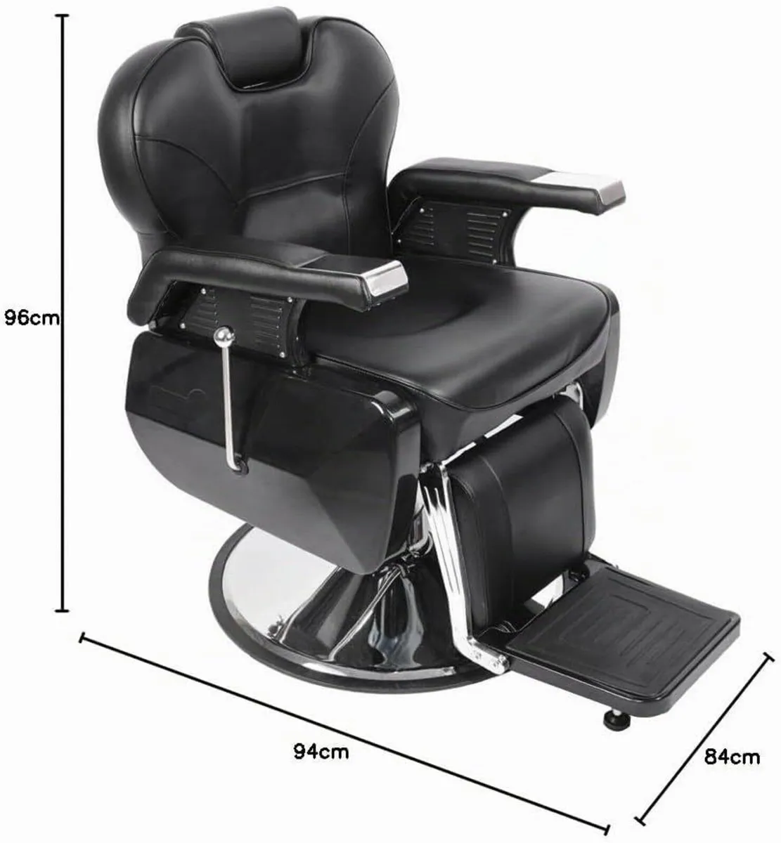Professional Black Hydraulic Barber Chair - Image 2