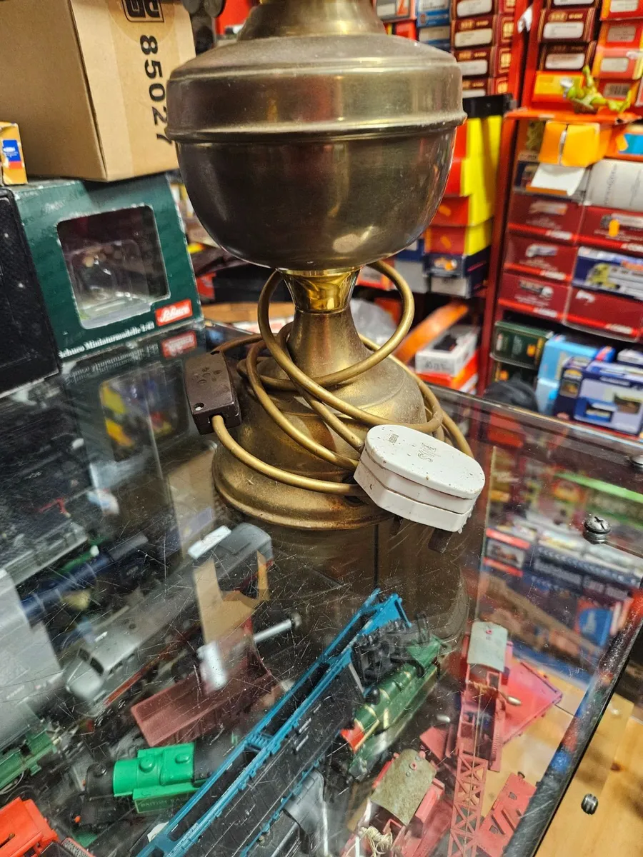 Vintage Copper and Brass Oil Lamp Converted - Image 3