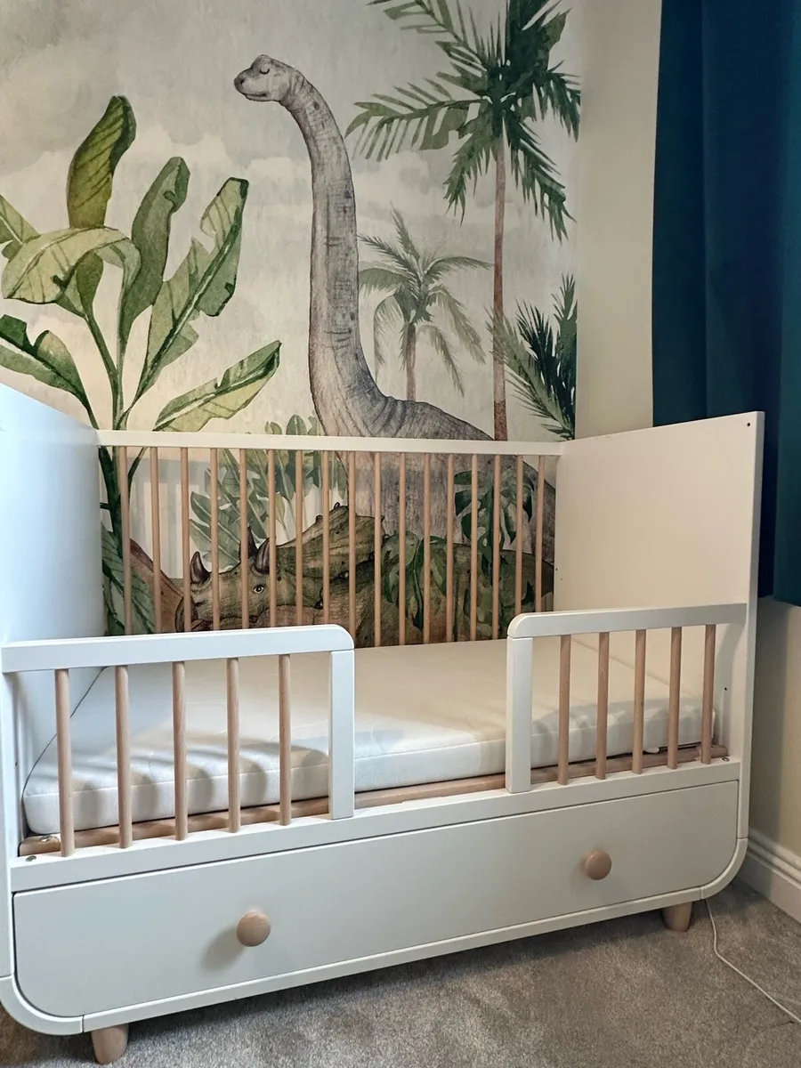 IKEA MYLLRA COT with drawer and accessories - Image 1