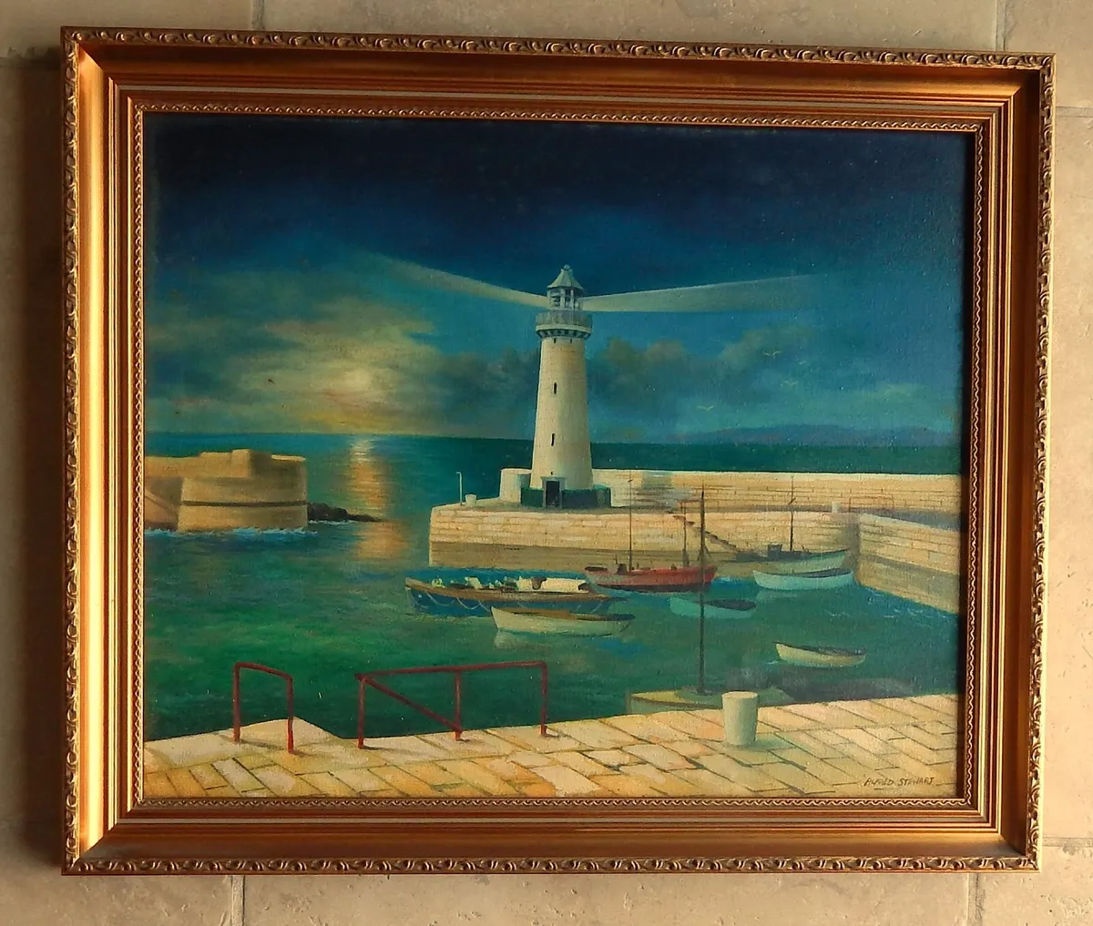Vintage Signed Oil on Canvas Painting - Image 1