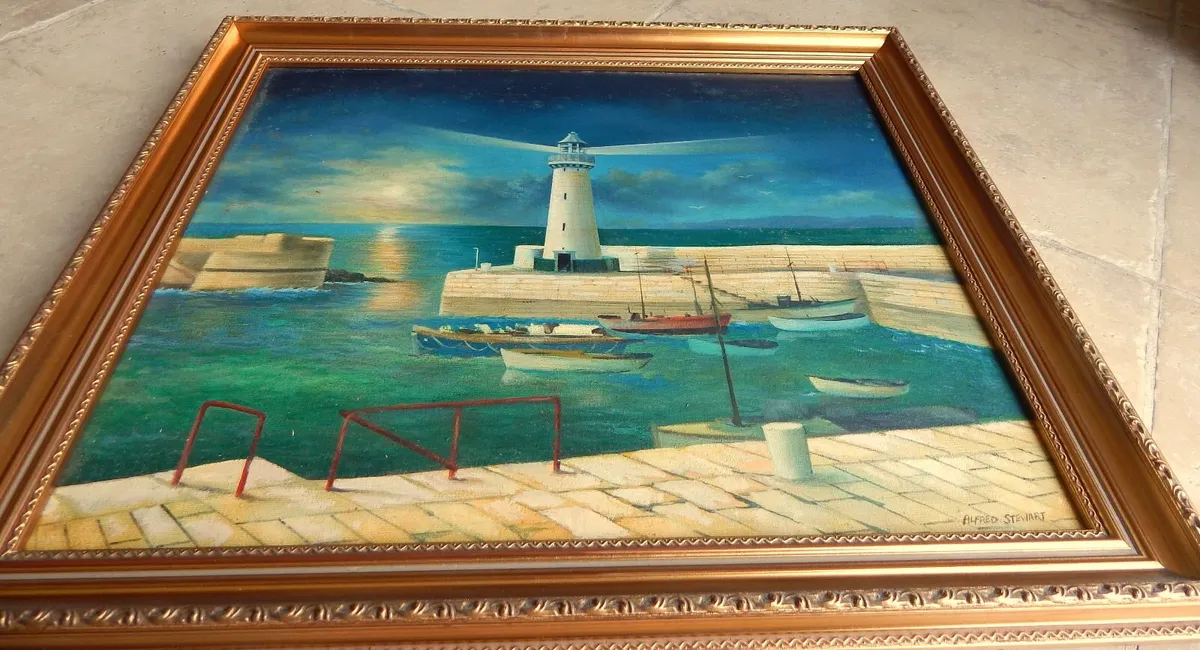 Vintage Signed Oil on Canvas Painting - Image 2