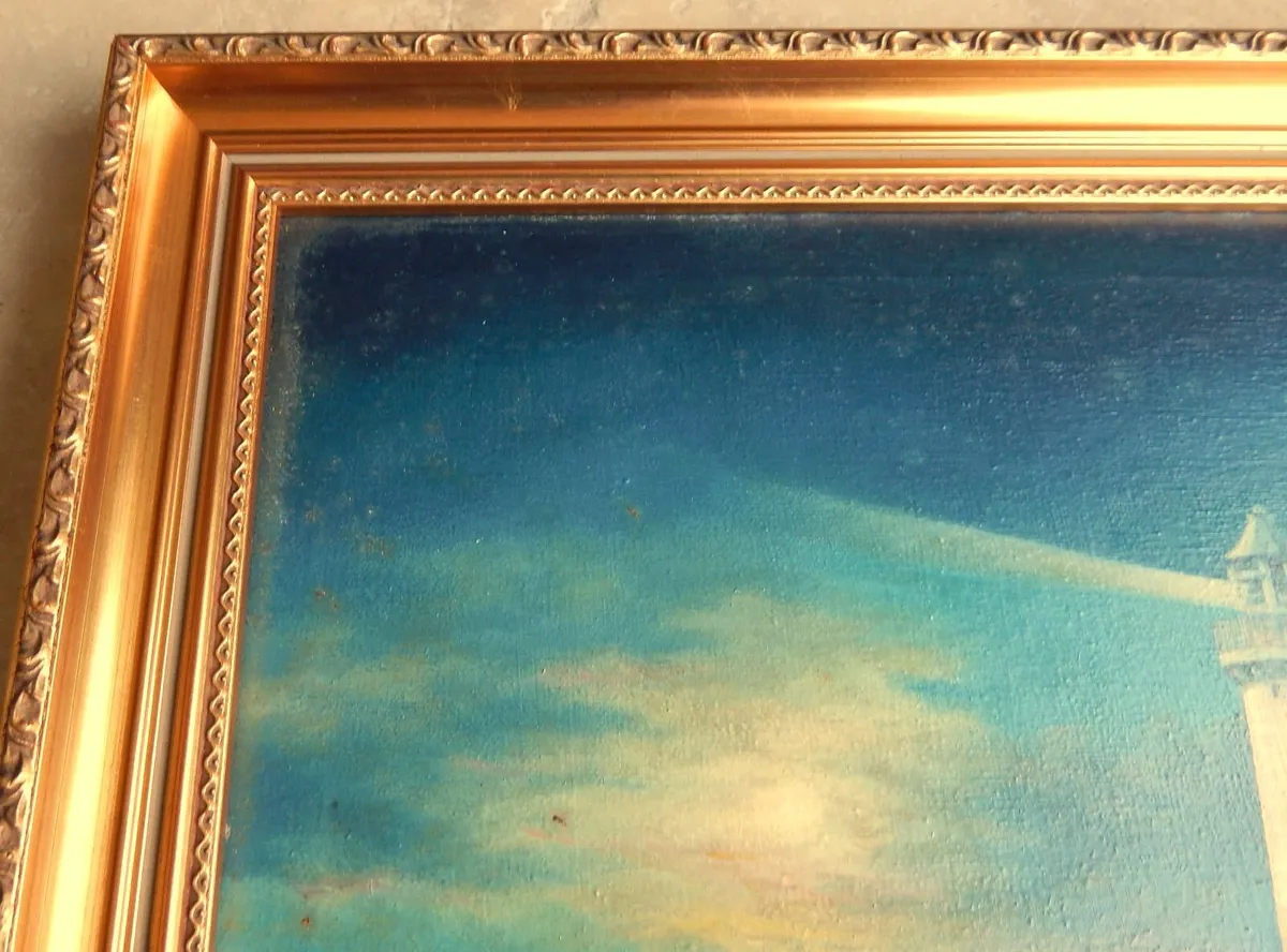 Vintage Signed Oil on Canvas Painting - Image 4