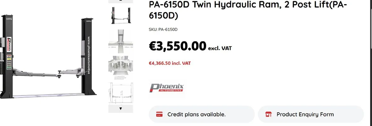 Twin Hydraulic Ram, 2 Post Lift(PA-6150D)