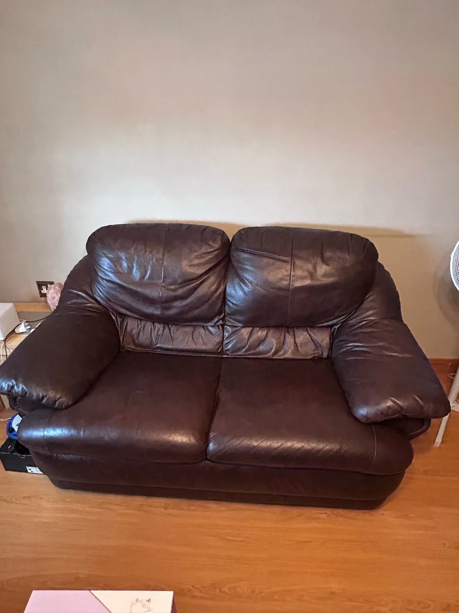 Two Leather 2 seater couch’s - Image 2