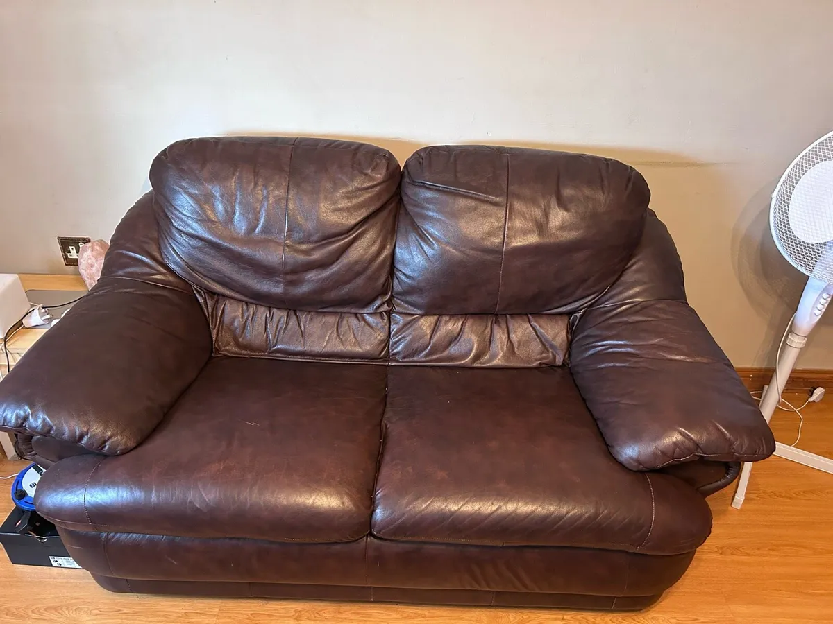 Two Leather 2 seater couch’s - Image 1