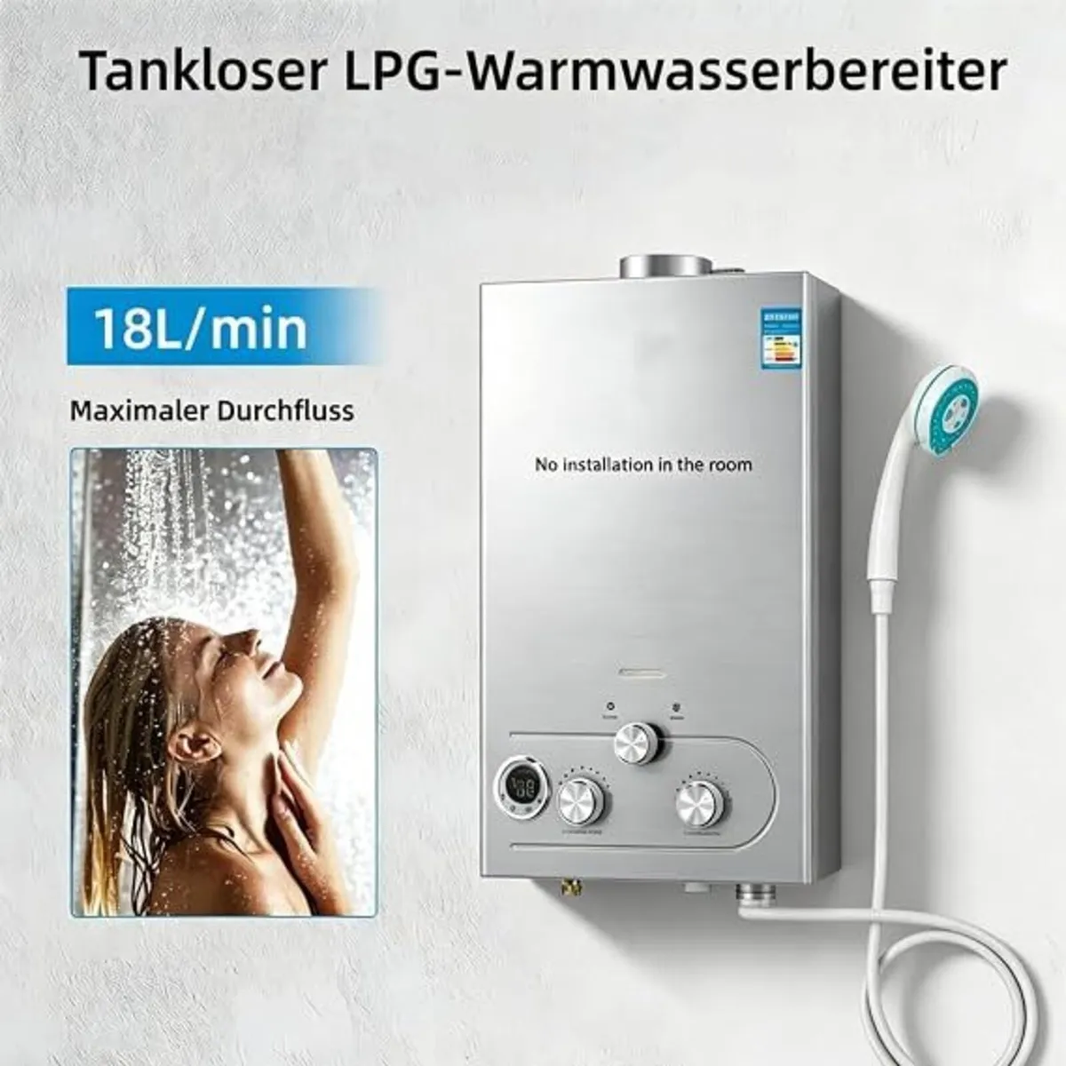 18L Gas Water Heater LPG Butane Propane Boiler - Image 2
