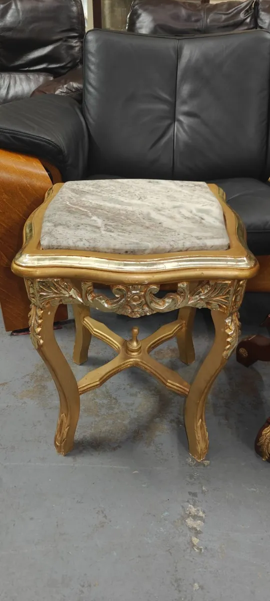 French Louis XVI Side Tables Marble - Image 2