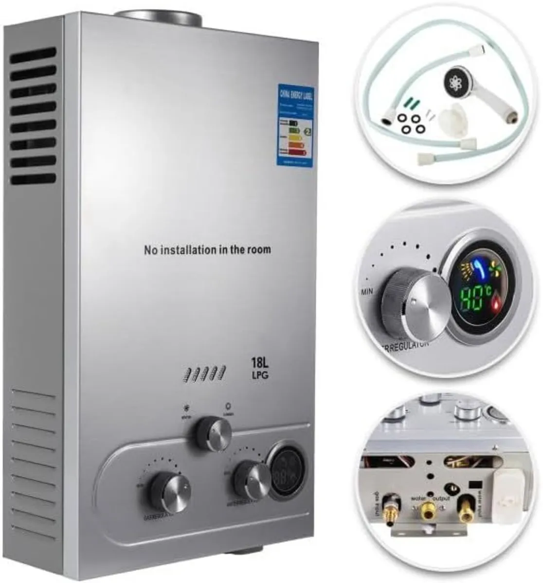 Gas Water Heater 18L LPG Instant Hot Water Boiler - Image 1