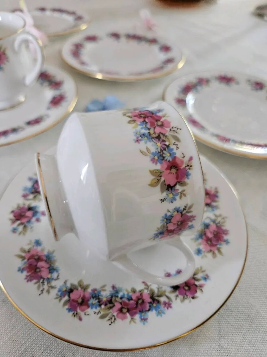 Vintage Royal Kent Bone China Tea Trios & Plates - Image 2