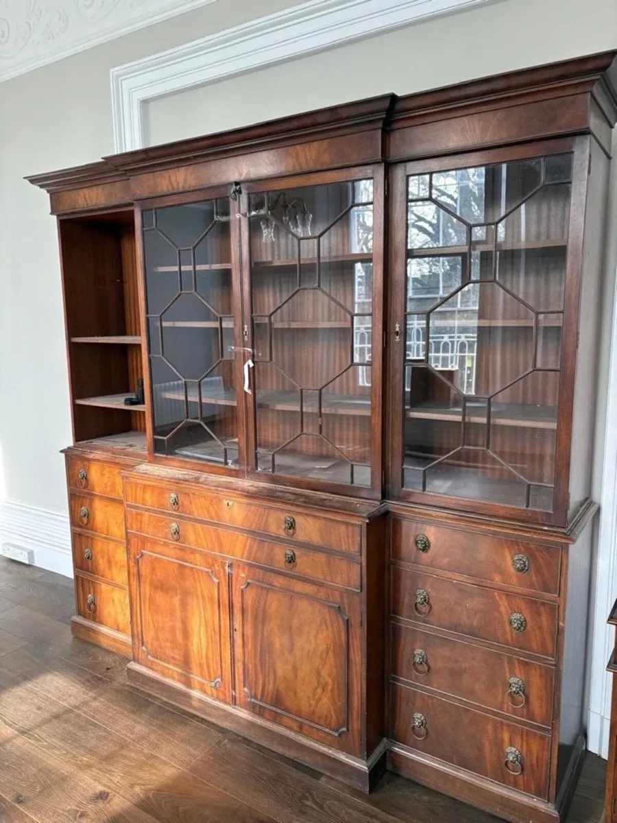 Large Antique Mahogany Bookcase/Display Cabinet - Image 1