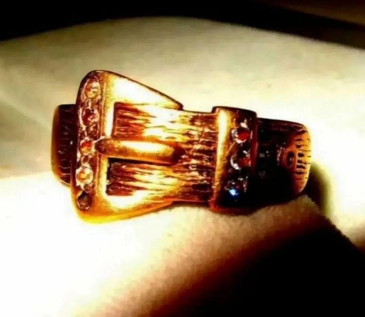 Vintage Hallmarked Diamond Buckle Ring - Image 1