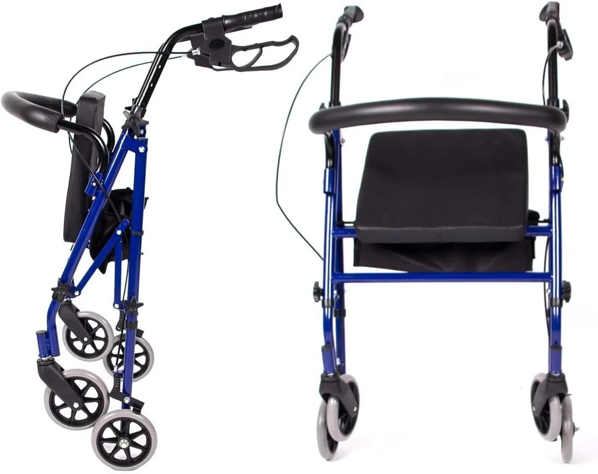 Foldable Rollator Walker with Basket & Tray - Image 3