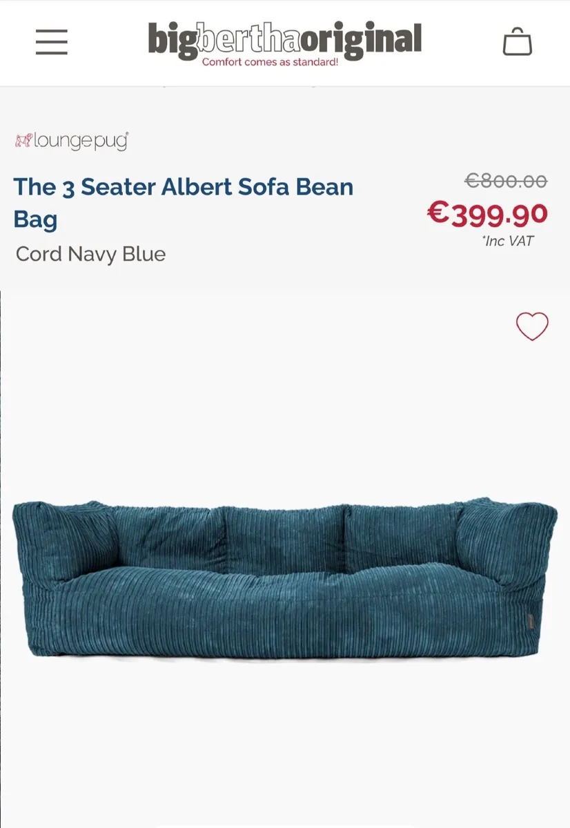 Big Bertha 3 Seater Albert Sofa Bean Bag - Image 1