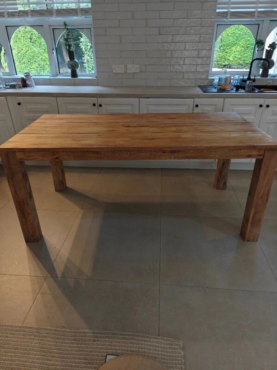 Solid Wood Dining Table  Harvey Norman  180 x 90 cm - Image 1