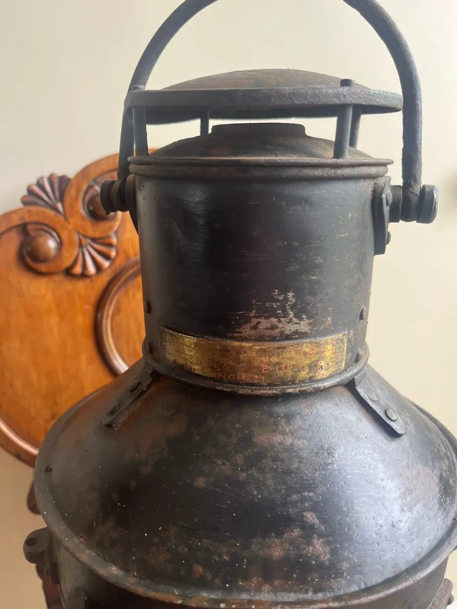 1942 Anderson & Gyde Ships Oil Lamp - Image 3