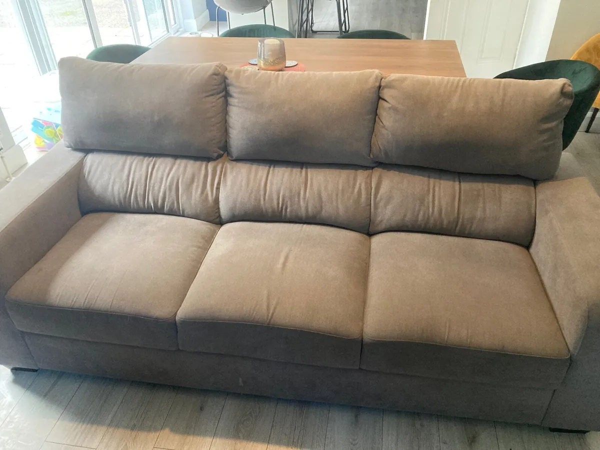 Two piece grey sofa - Image 1