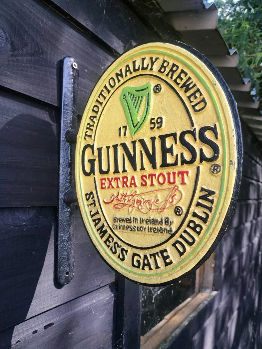 Guinness cast iron sign 2 sided - Image 1