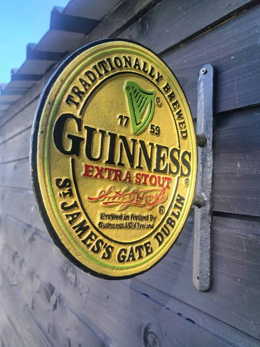Guinness cast iron sign 2 sided - Image 2
