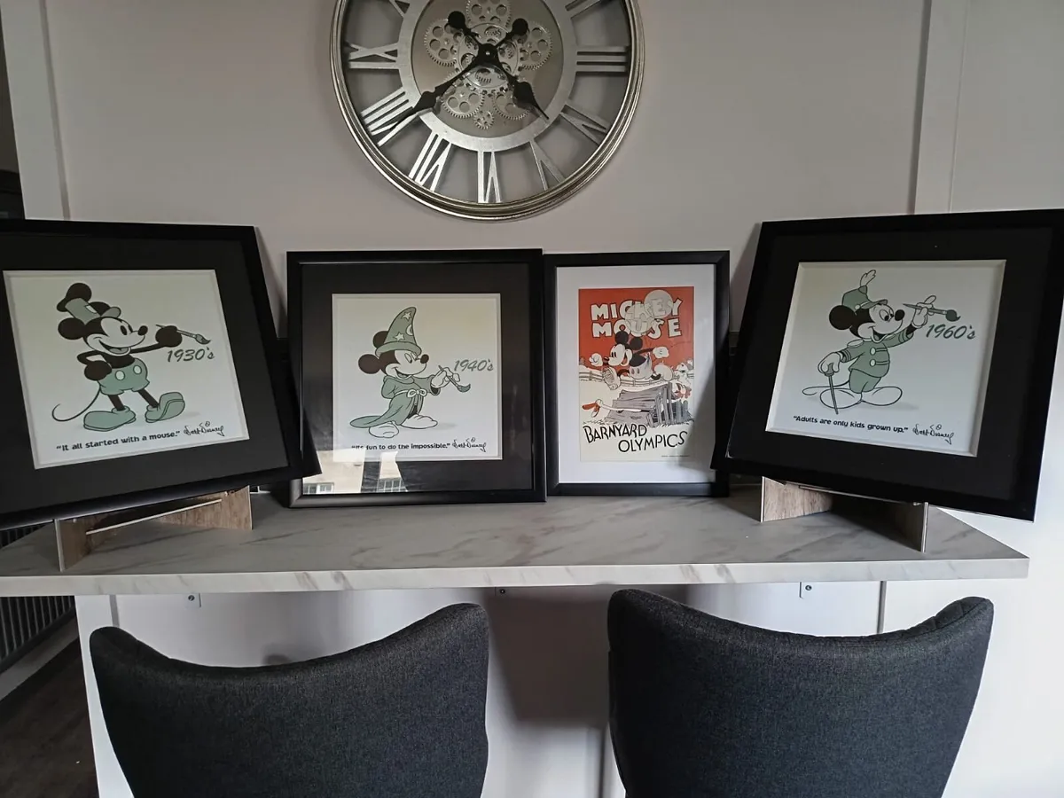 Mickey Mouse framed wall art set of 4 - Image 1