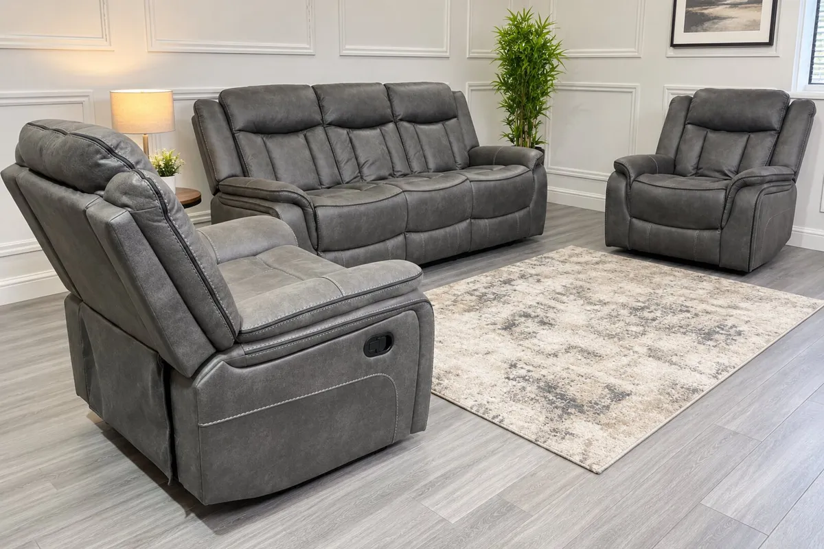 New 3+2 & 3+1+1 Grey WestWood Sofa Sets - Image 3