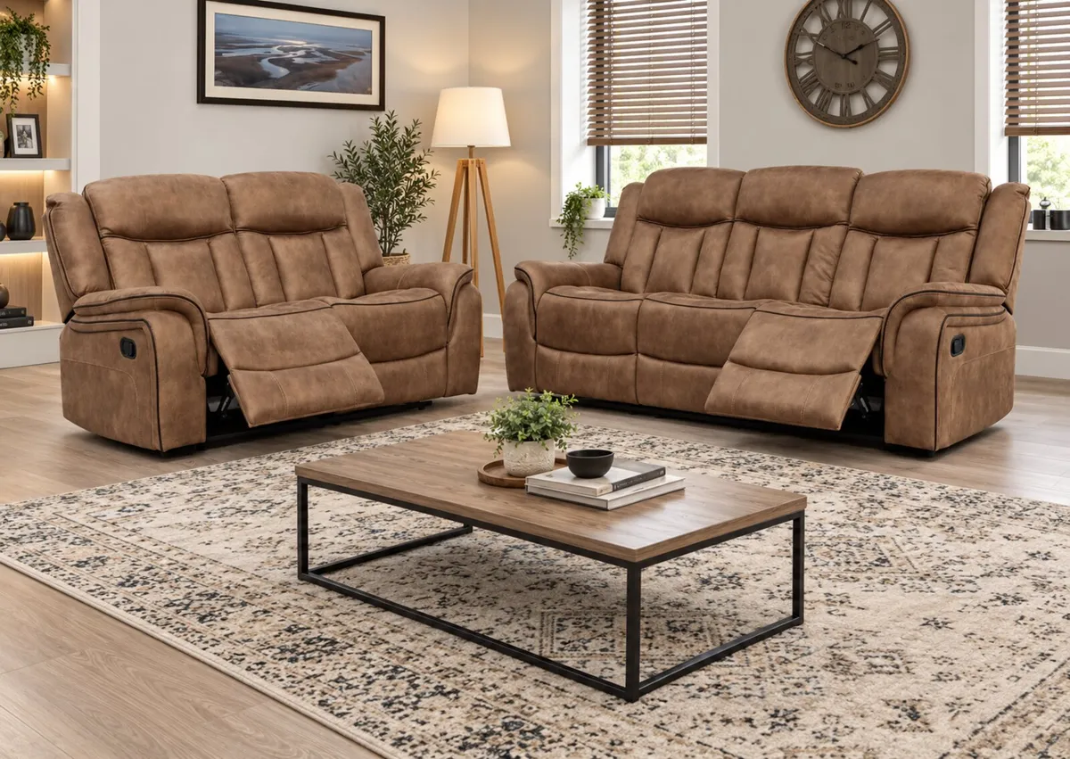 New 3+2 & 3+1+1 Grey WestWood Sofa Sets - Image 1
