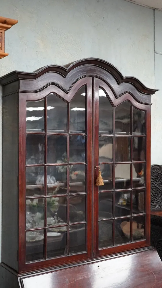 Superb Edwardian Mahogany Bureau Bookcase - Image 3