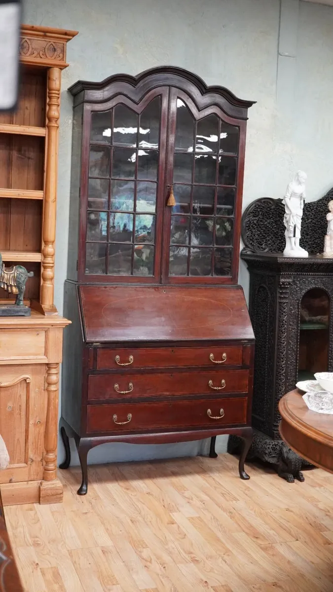 Superb Edwardian Mahogany Bureau Bookcase - Image 1